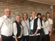 Some of the musos and support team serving at the Friday night dinner